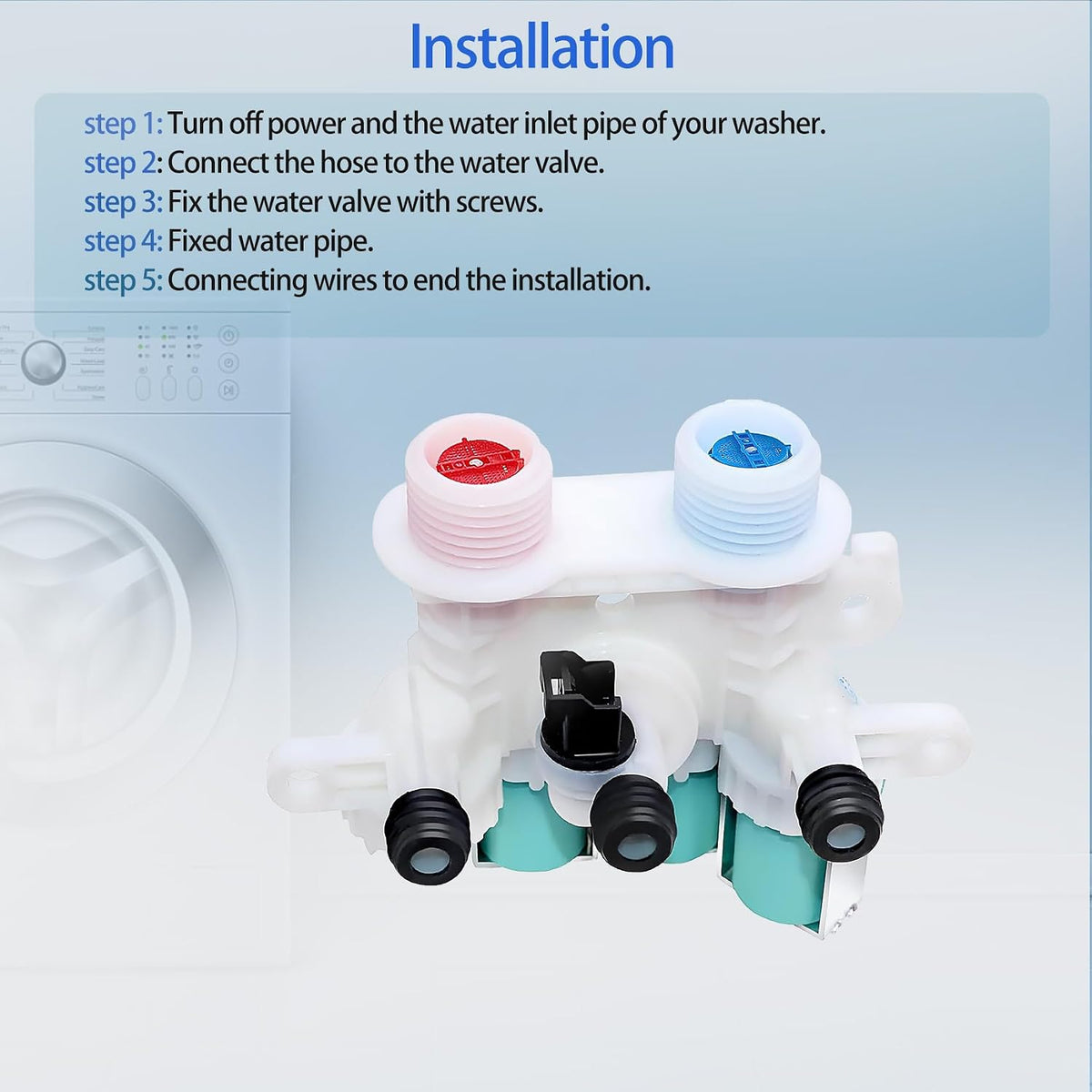 MVWB835DW0/4 MVWB765FW1//2 MVWB855DC3 Washer Inlet Valve for whirlpool