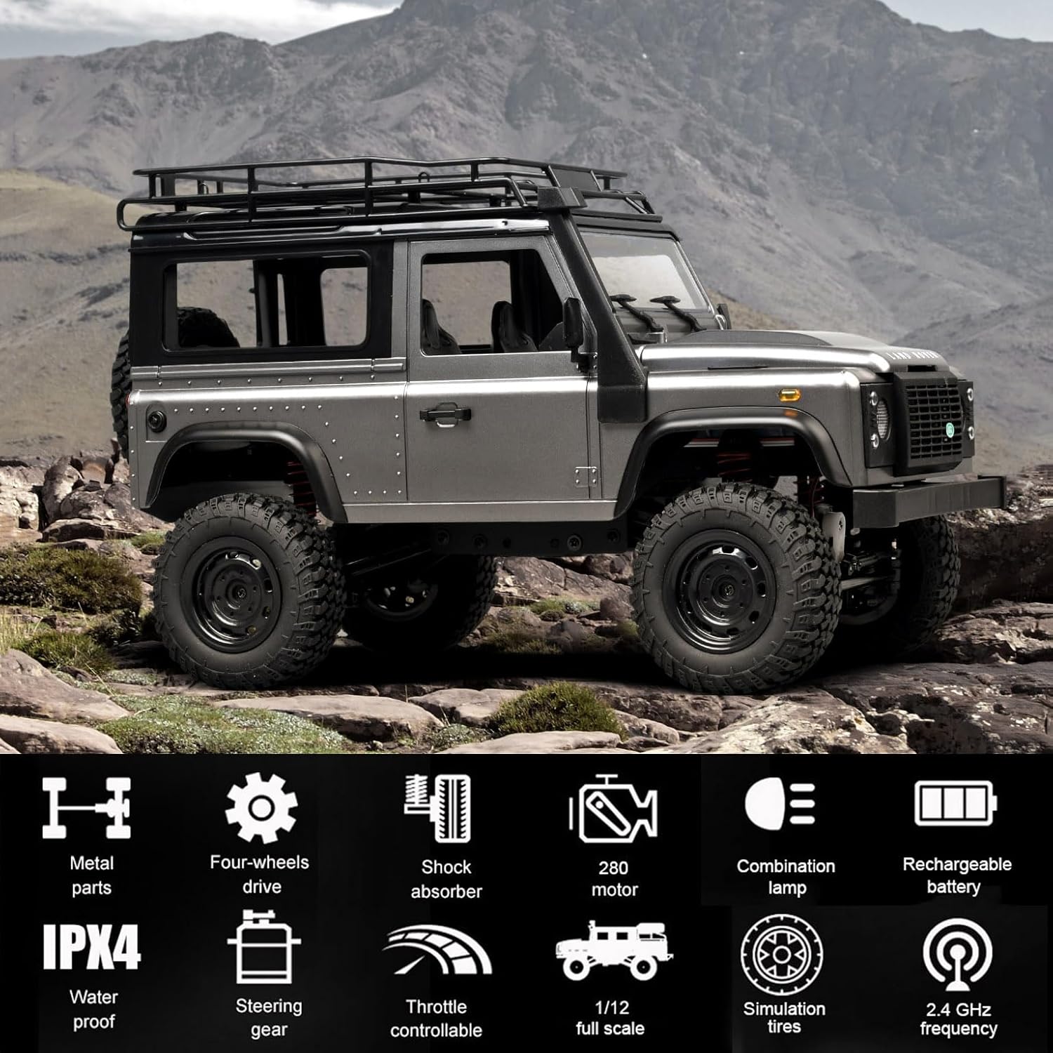 RC Rock Crawler RC Truck 4x4 MN99S Land Rover 1/12 Scale RC Crawler | Remote Control Truck Off Road All Terrain