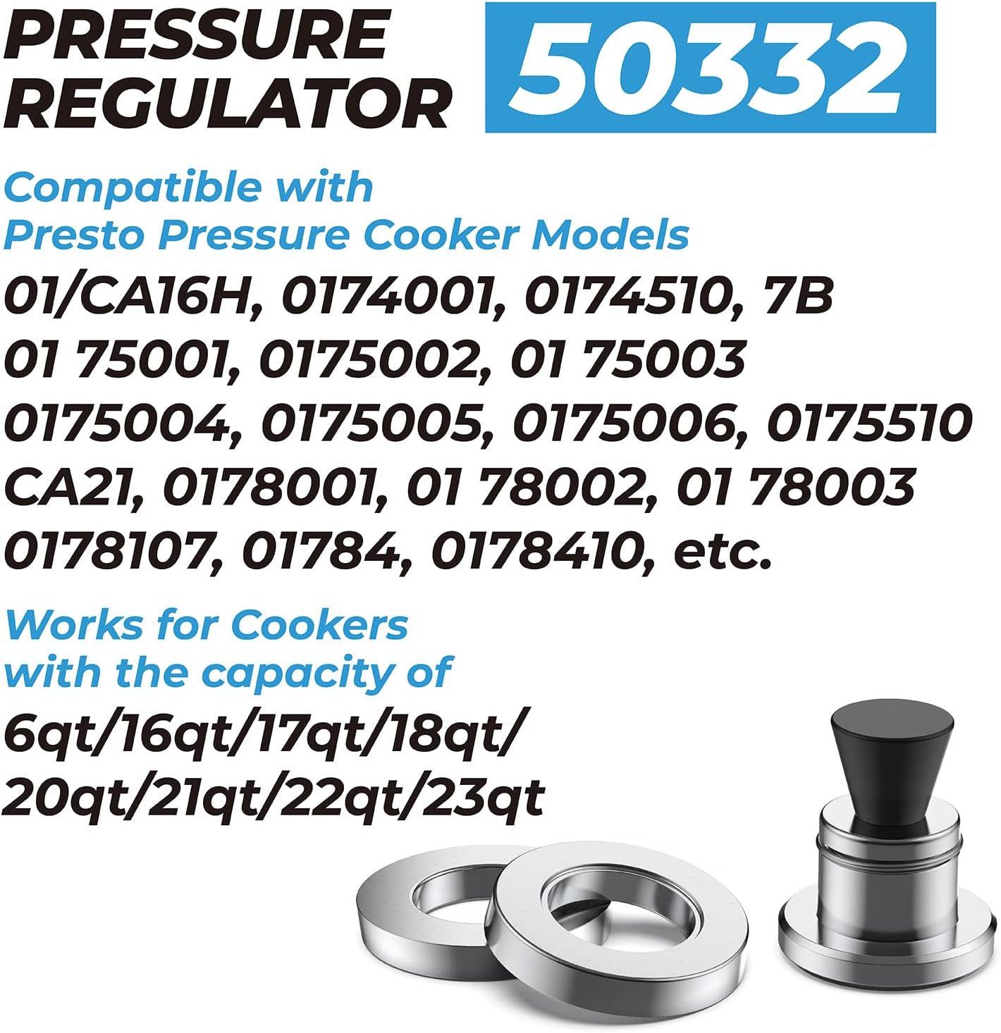 50332 Pressure Cooker Regulator 5-10-15lb Weight for Presto Pressure Canner