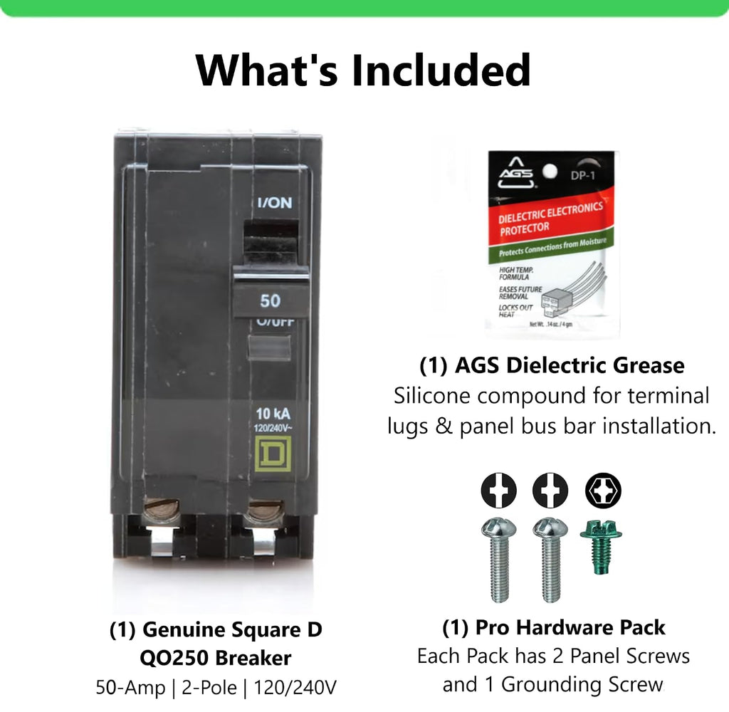 Genuine Square D QO250 50 Amp Double Pole Circuit Breaker Kit