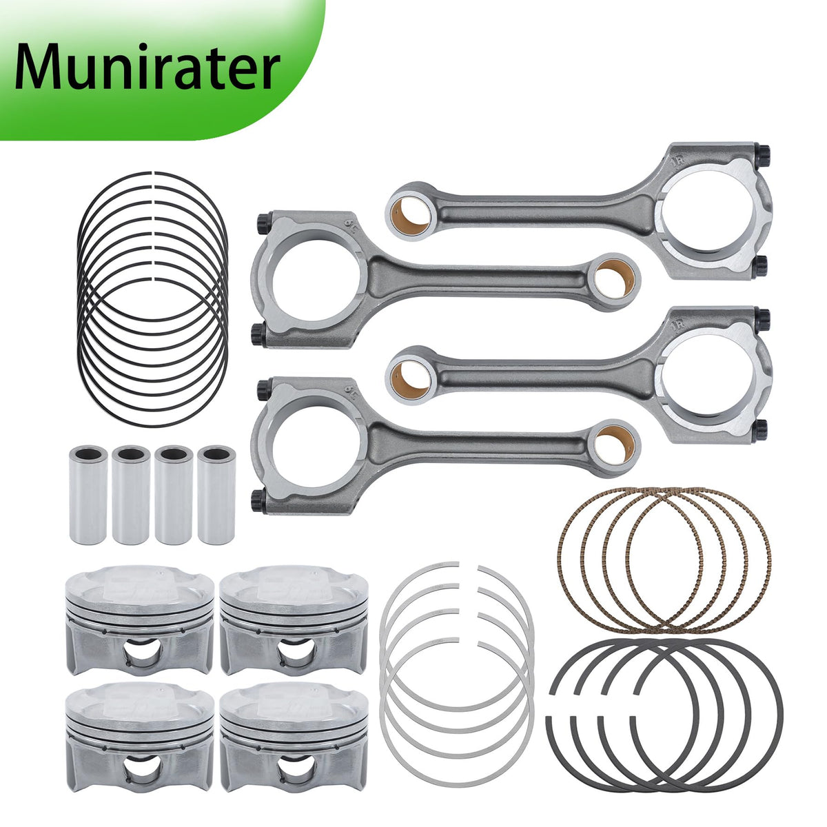 munirater Connecting Rod & Piston & Ring Set Replacement for 23041-2E100