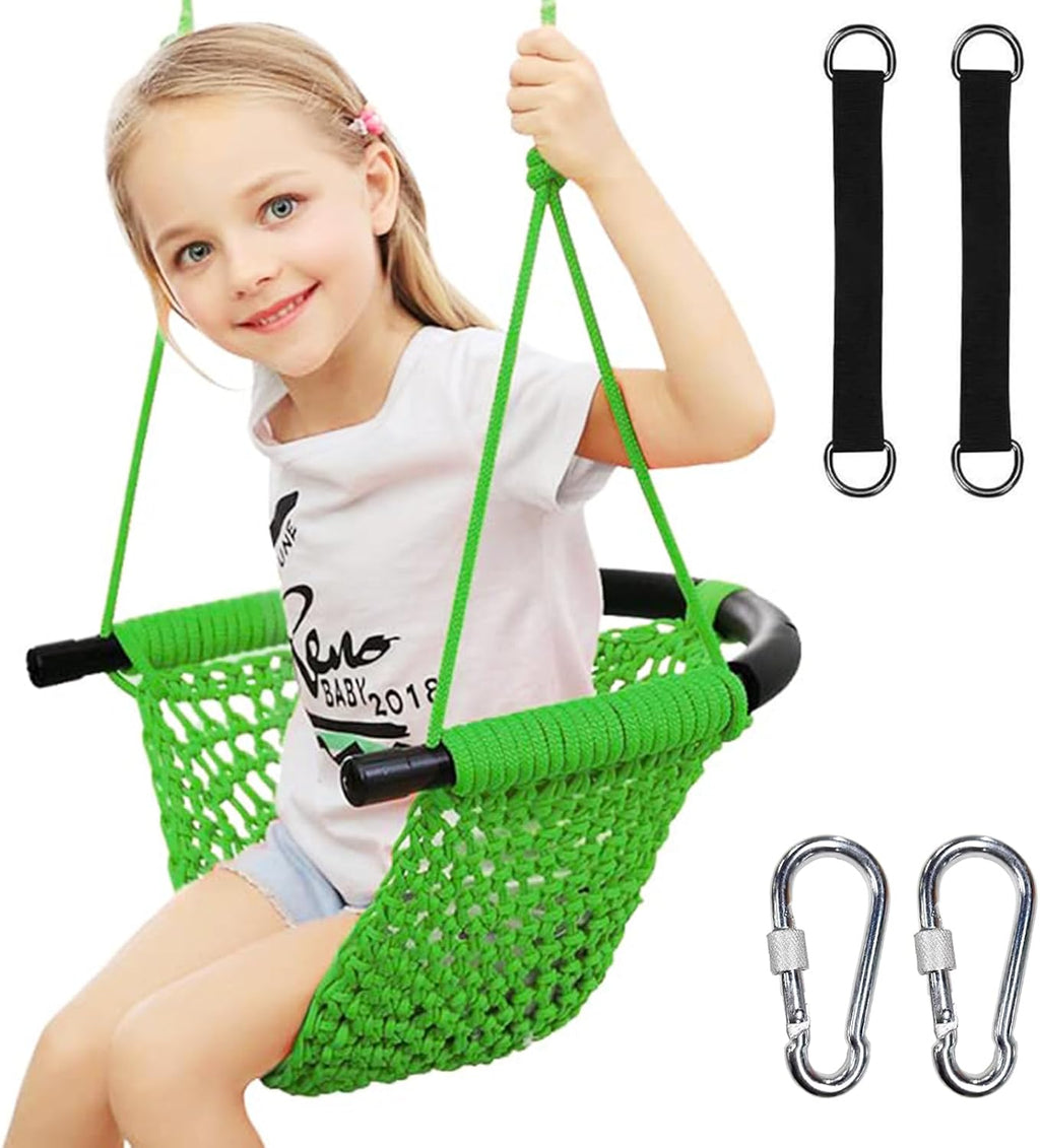 Tree Swing for Kids, Adjustable Toddler Rope Swing Seat with Snap Hooks and Straps, 440 lbs Capacity, Swingset
