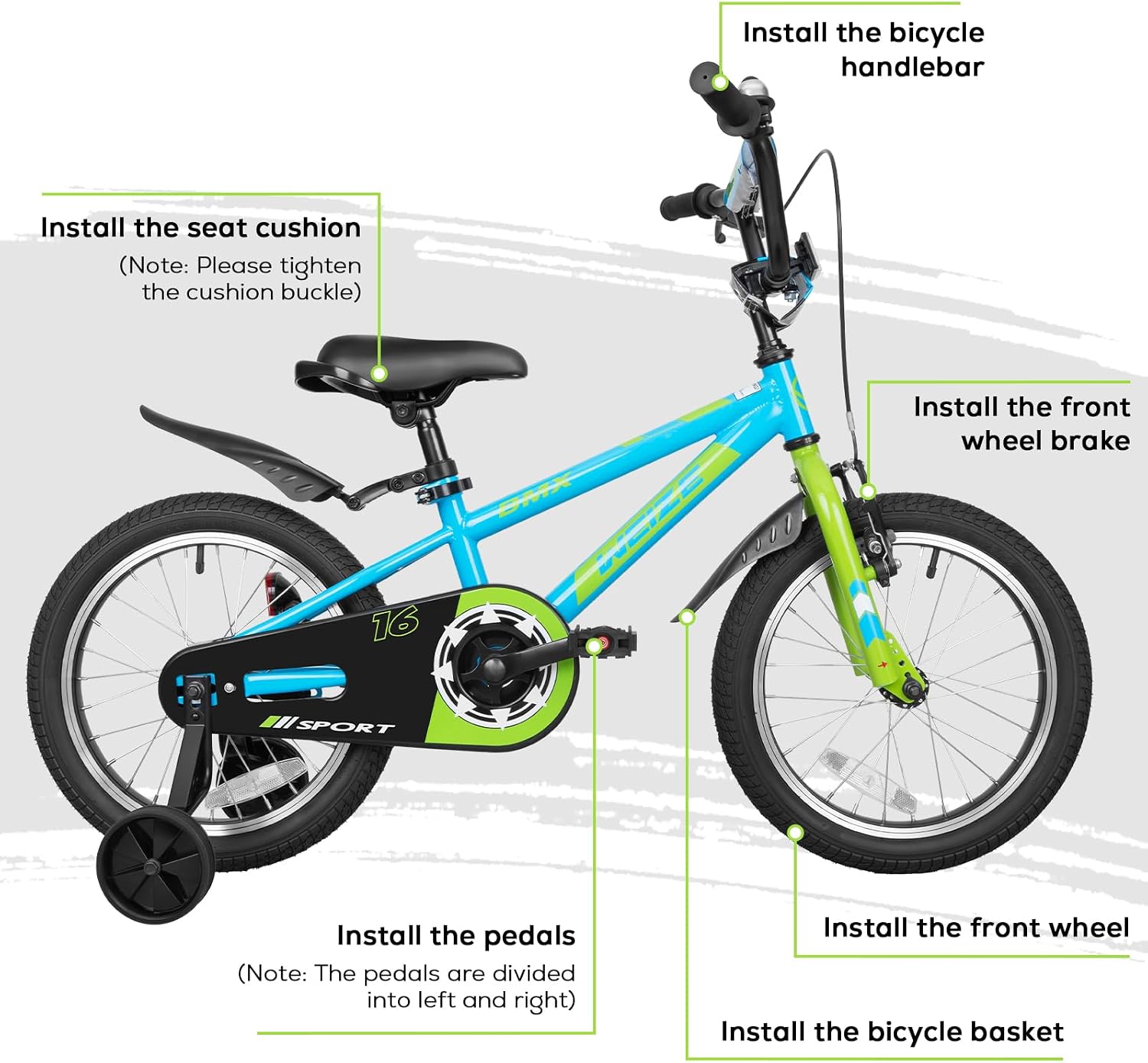 Kids Bikes 16 20 Inch Boy Bike for Kids BMX Style Bicycle for Boys Girls Ages 4-12 Years Old with Adjustable Seat