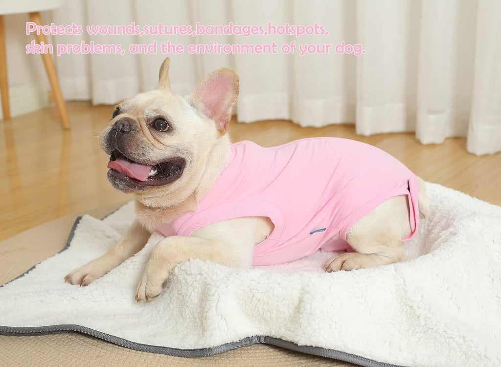 Dog Surgery Recovery Suit - After Spay, Abdominal Wounds Post Surgical Recovery, Anti Licking Breathable Dog Onesies