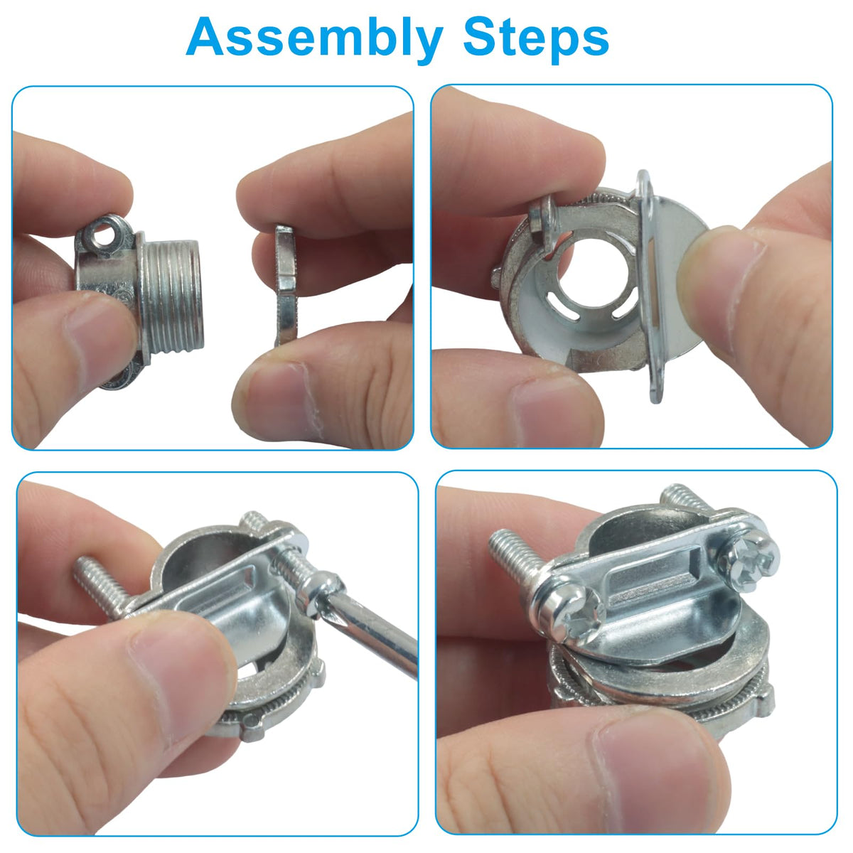 Zorveiio 3/8 Inch Clamp Type Cable Connectors, 24 Pack