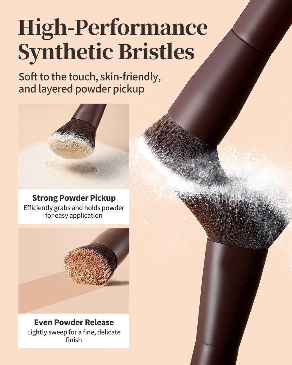 Double-Ended Foundation Brush Contour Brush,Angled Makeup Brush