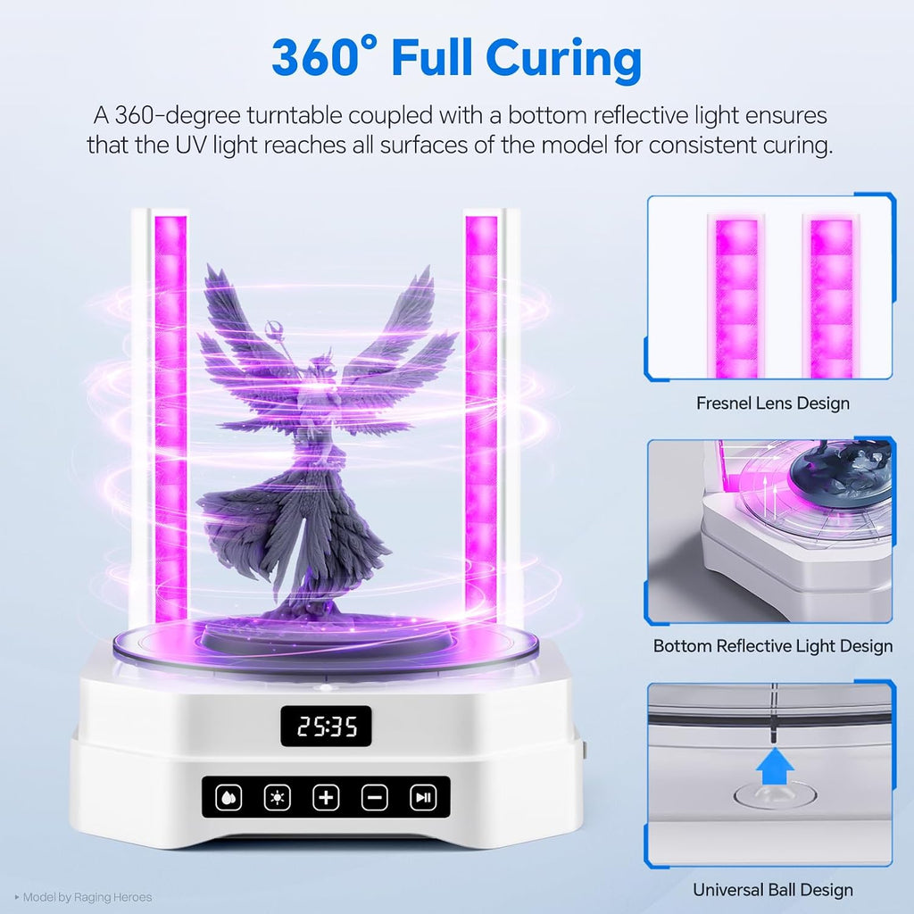 Mercury Plus 3.0 Larger Wash and Cure Station, Resin Curing Machine | for LCD/SLA/DLP 3D Printing Models, Best for