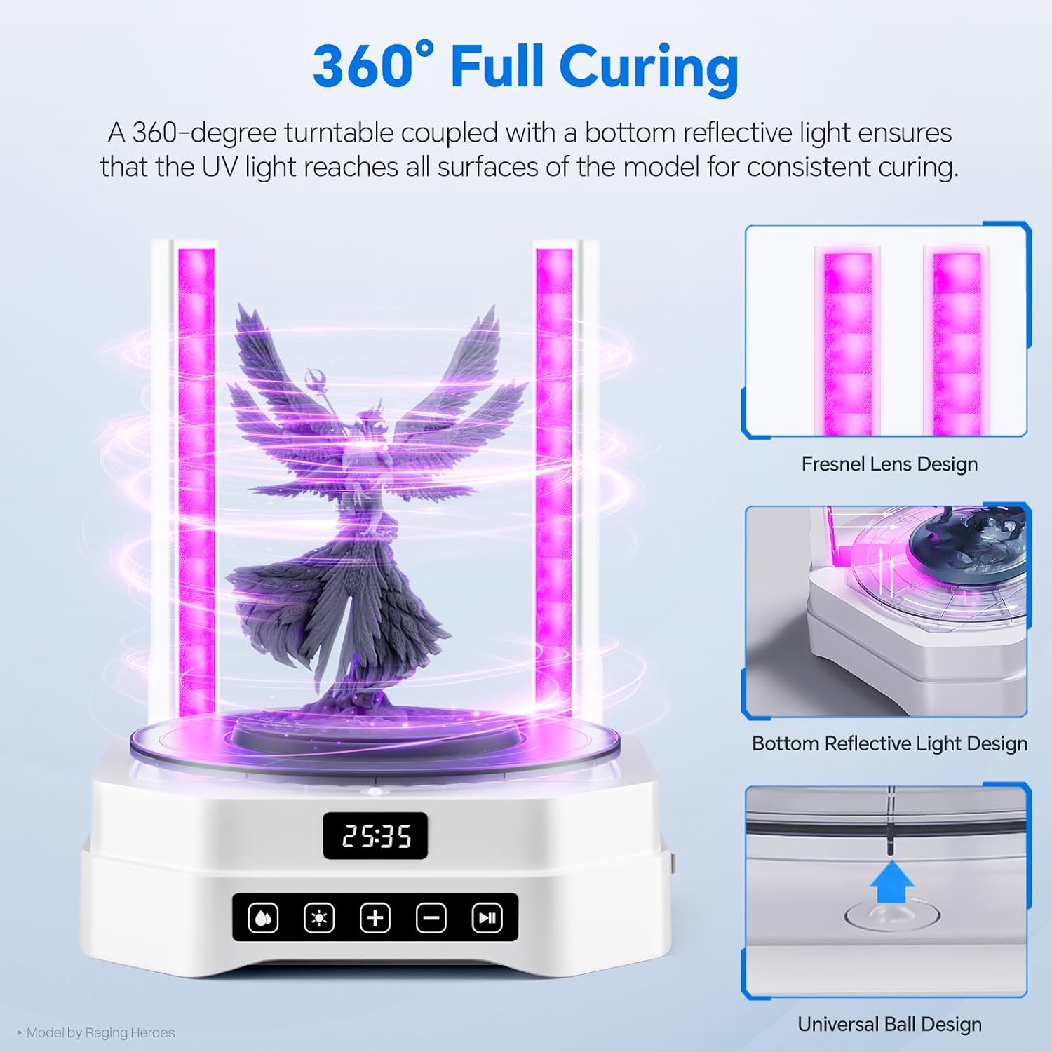 Mercury Plus 3.0 Larger Wash and Cure Station, Resin Curing Machine | for LCD/SLA/DLP 3D Printing Models, Best for