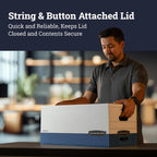 12-Pack Heavy-Duty String & Button File Storage Box, FastFold Assembly, Letter, STOR/FILE, (11111)