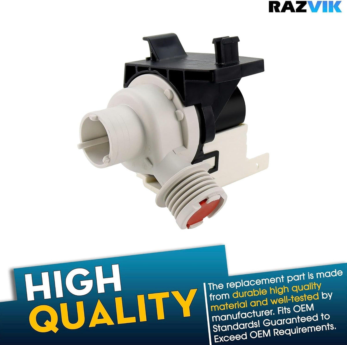 Drain Pump Replacement For Frigidaire FAFS4473LW0 FAFS4474LA0 FAFS4474LN0 FAFS4474LR0 FAFS4474LW0 FAFW3921NW0 FAFW4011LB0 FAFW4011LW0 FAFW4221LB0 FAFW4221LW0 LAFW6000LW0 LAFW7000LW0 Washing Machine