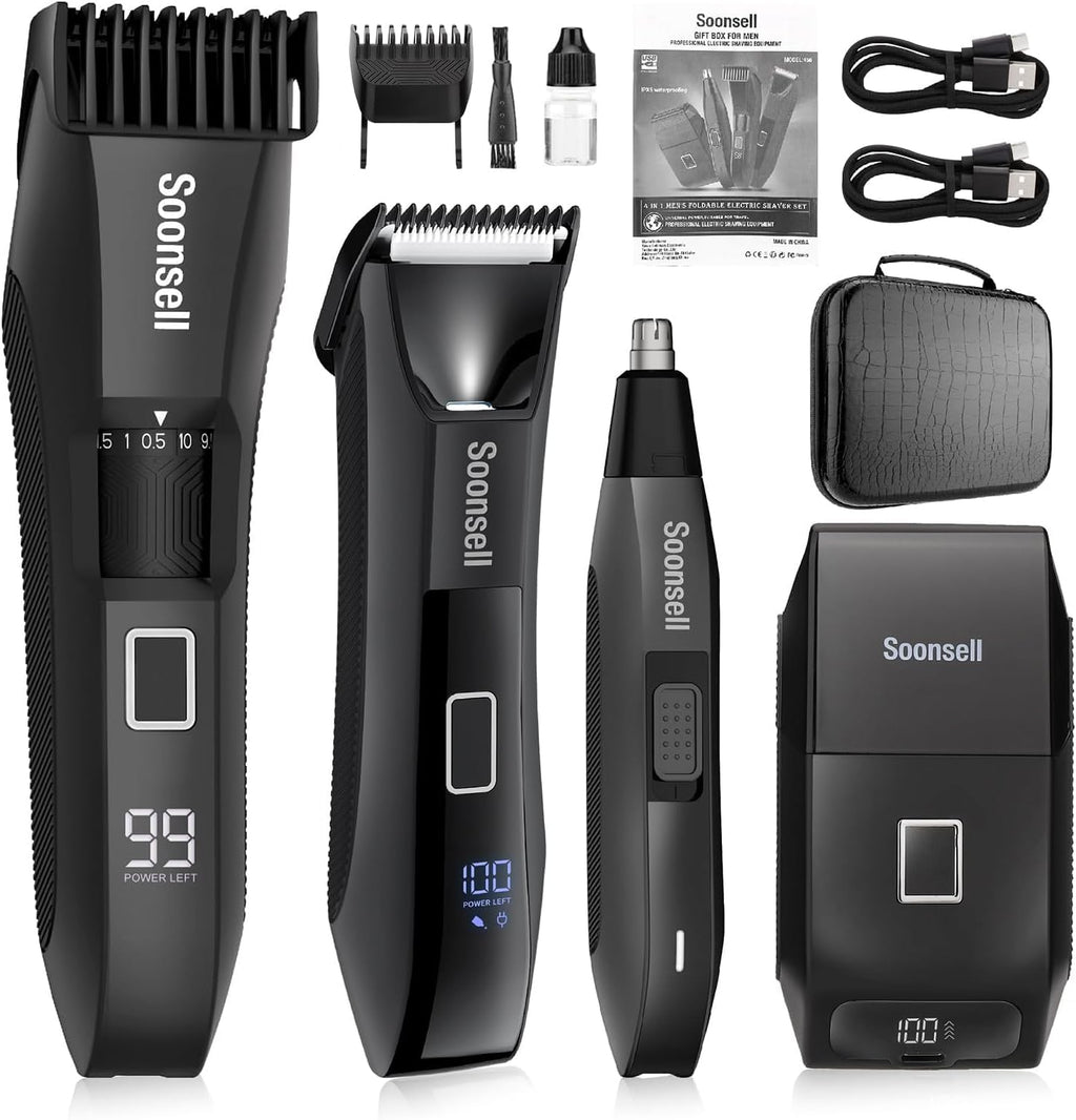 Manscape Beard Trimmer for Men,4 in 1 Men's Grooming Kit, | IPX7 Waterproof,Ball Shaver,Nose Hair Clippers,Electric