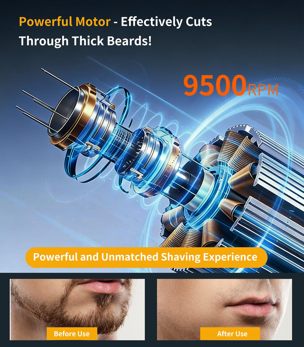Electric Shavers for Men Face: Foil Shaver with 3 Floating Blades