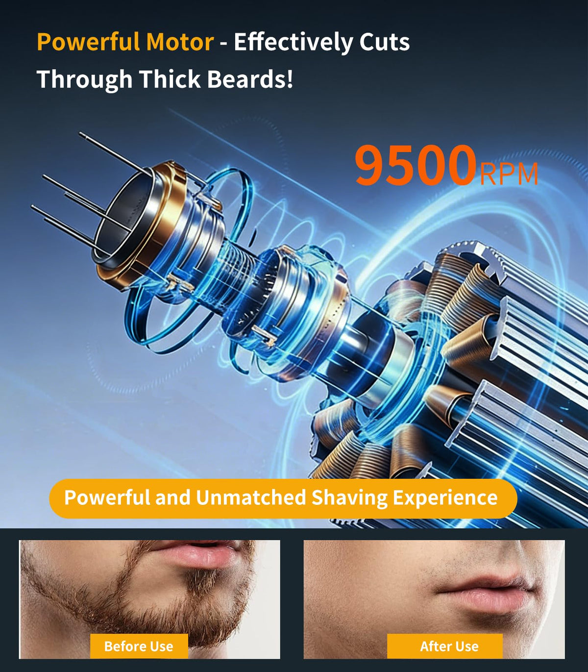 Electric Shavers for Men Face: Foil Shaver with 3 Floating Blades