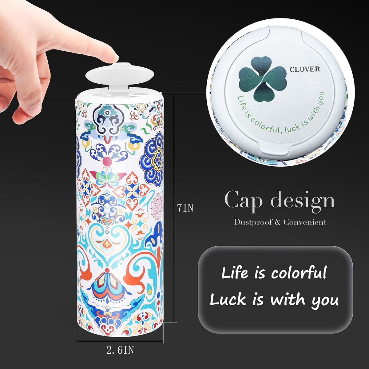 Car Tissues Cylinder with Cap, Round Tissue Box Container (4 Pack)