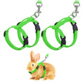 Rabbit Harness and Leash, Escape Proof Bunny 2Pcs, Grass Green