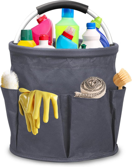 Cleaning Caddy with Handle, 17L Cleaning Supply Caddy Foldable Bucket Organizer Cleaning Products Organizers Cleaning