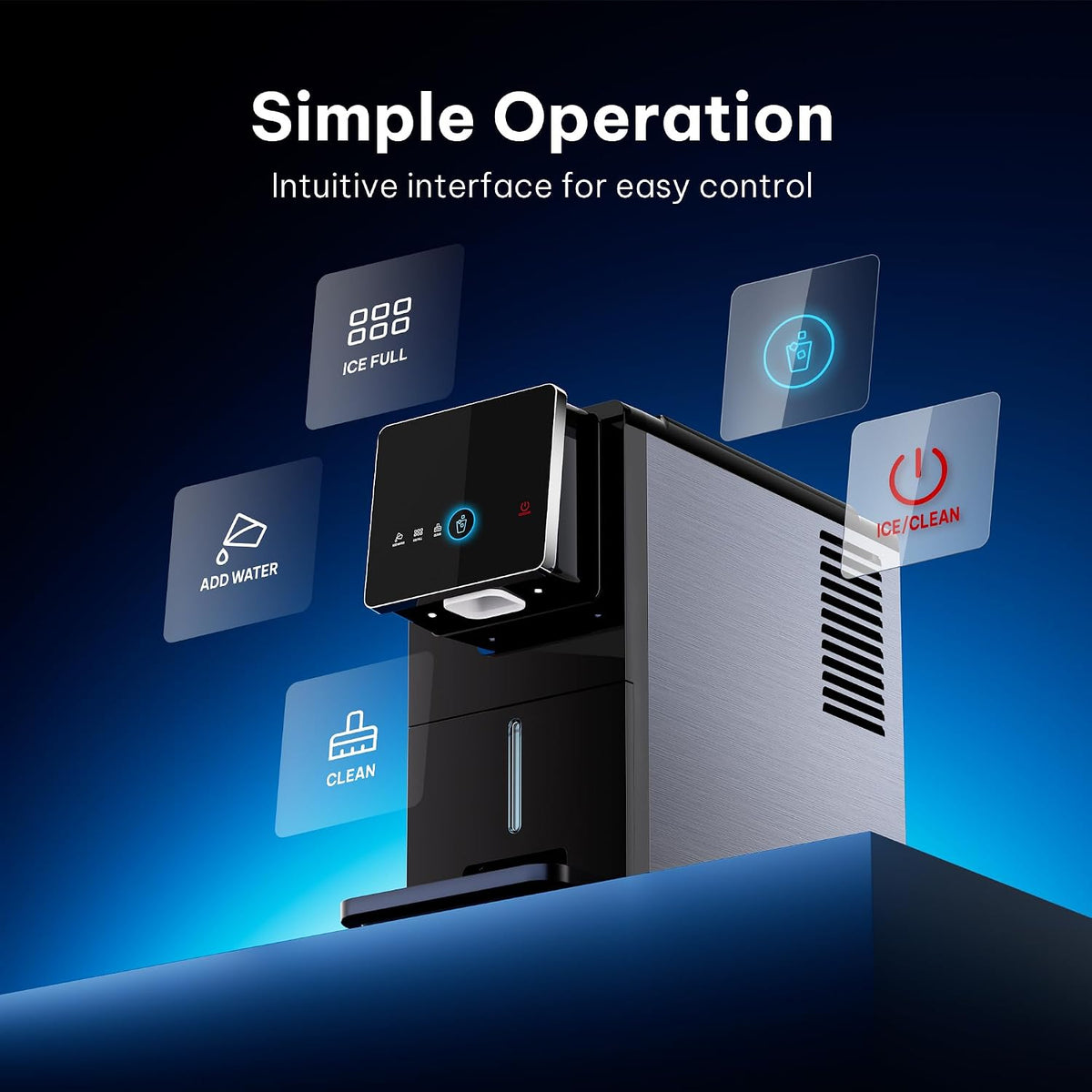 Nugget Ice Maker Countertop, Auto Drop Ice, 40 lbs/24H