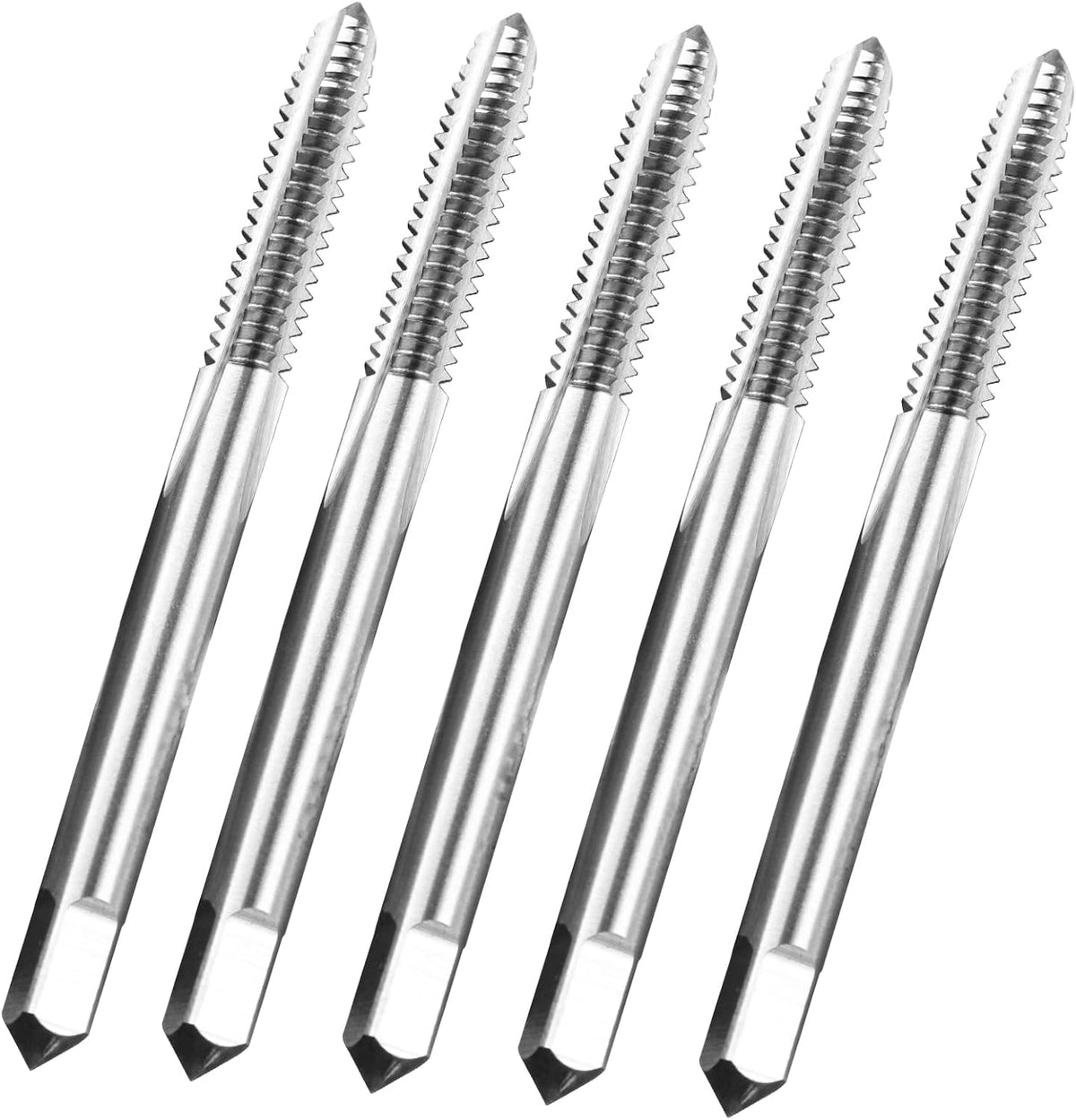 5pcs No 10-24 UNC Thread Tap Right Hand, HSS 10 x 24 UNC Straight Fluted Machine Tap