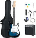 6 String Electric Bass Guitar with AMP, 39” Full Size Beginner Bass Guitar Kit with SSS Pickups, Gig Bag, Strap