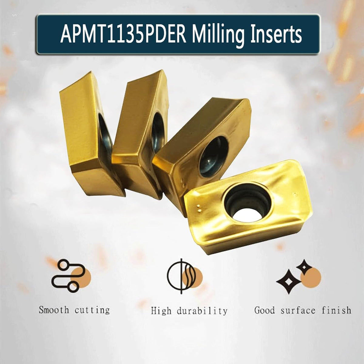 GBJ 20pcs APMT1135 PDER Turning Inserts Cutting Tools for BAP300R Milling Inserts Tool Holders Processing Steel Parts