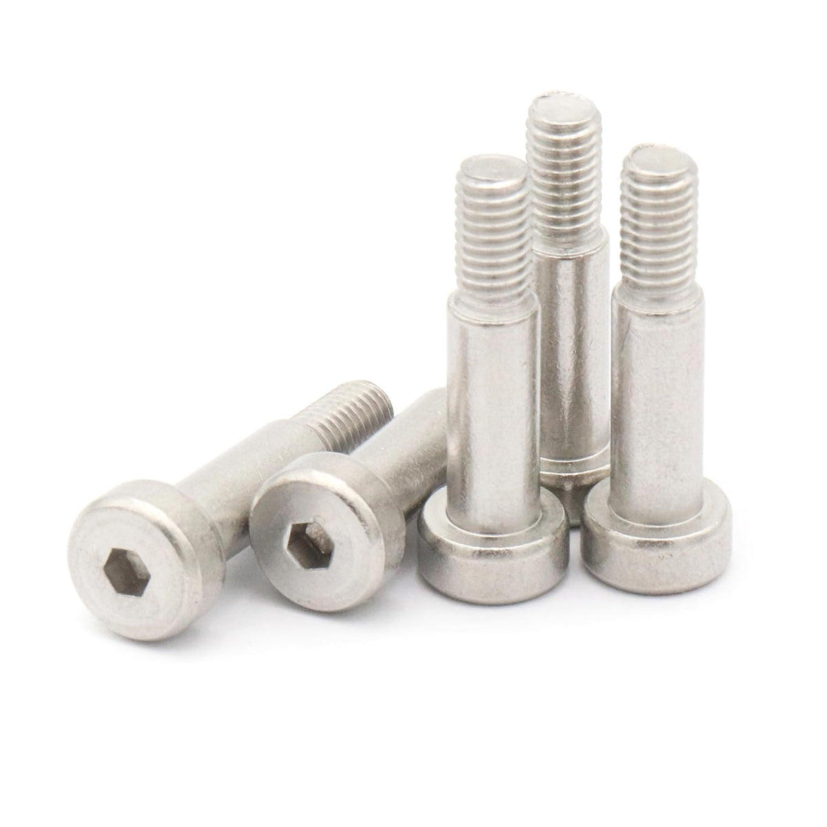 30pcs Hex Socket Shoulder Bolt, 6mm x M5 x 15mm Hex Socket Shoulder Bolt, 304 Stainless Steel (Silvery)