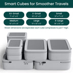 Compression Packing Cubes Set of 6, Luggage Organizers, Silver