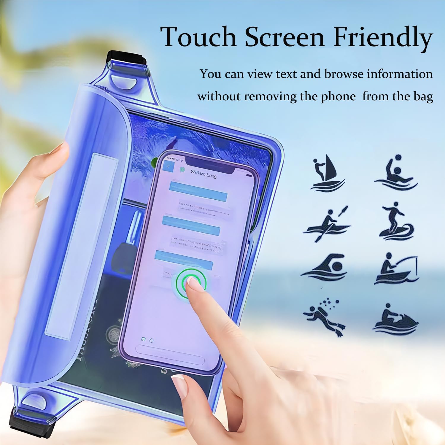 2-Pack Waterproof Pouch with Adjustable Waist Strap | Screen Touch Sensitive Dry Bag, Keep Your Phone and Valuables