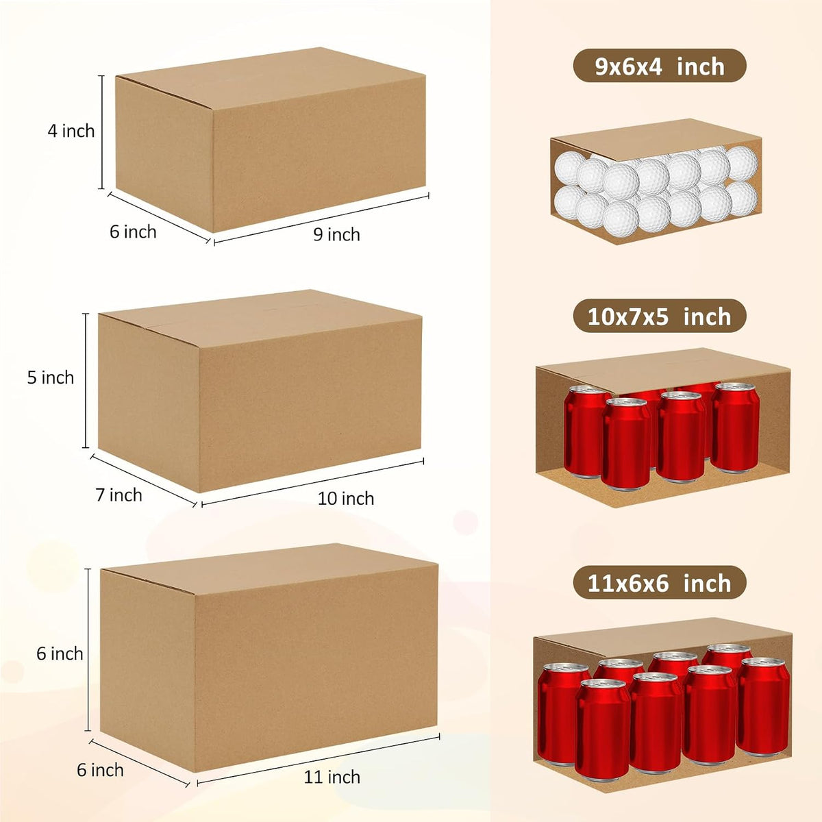 30 Pack Small Shipping Boxes Assorted Sizes, 9x6x4 & 10x7x5 & 11x6x6 10 PCS Each Mailing Boxes, Brown Corrugated Box