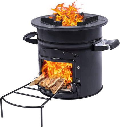 Camping Rocket Stove Wood Burning Portable for Cooking, Outdoor Camping Wood Stove with Carrying Bag for Backpacking