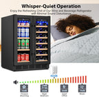 24 Inch Dual Zone Wine and Beverage Refrigerator, Under Counter