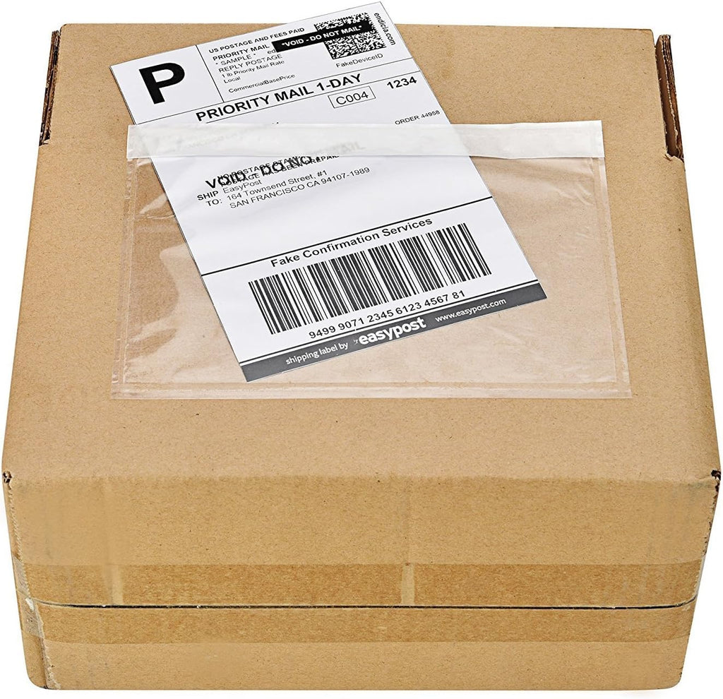Adhesive Top Loading Packing List 7.5" x 5.5" Shipping Label Envelopes Pouches - 800pcs