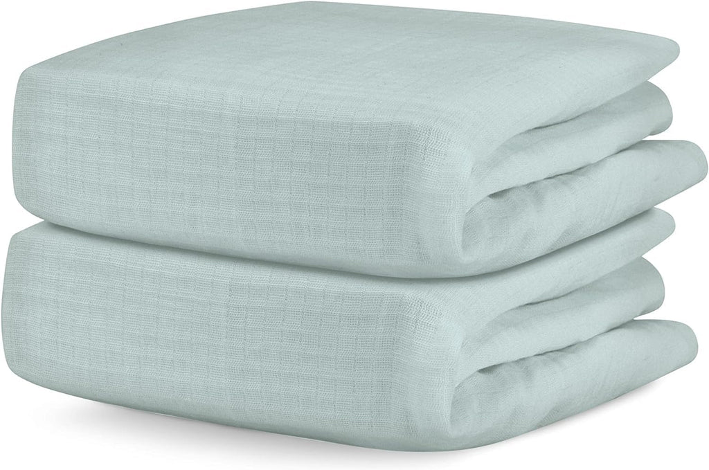 Fitted Crib Sheet (2-Pack) - Ultra Breathable and Soft, Organic Cotton, Fits All Standard Cribs, Sage
