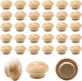 Wood Plugs, Maple Button Top Screw Covers, 100 Pack, 3/8 Inch | Round-Head Hardwood Plugs