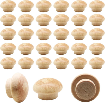 Wood Plugs, Maple Button Top Screw Covers, 100 Pack, 3/8 Inch | Round-Head Hardwood Plugs