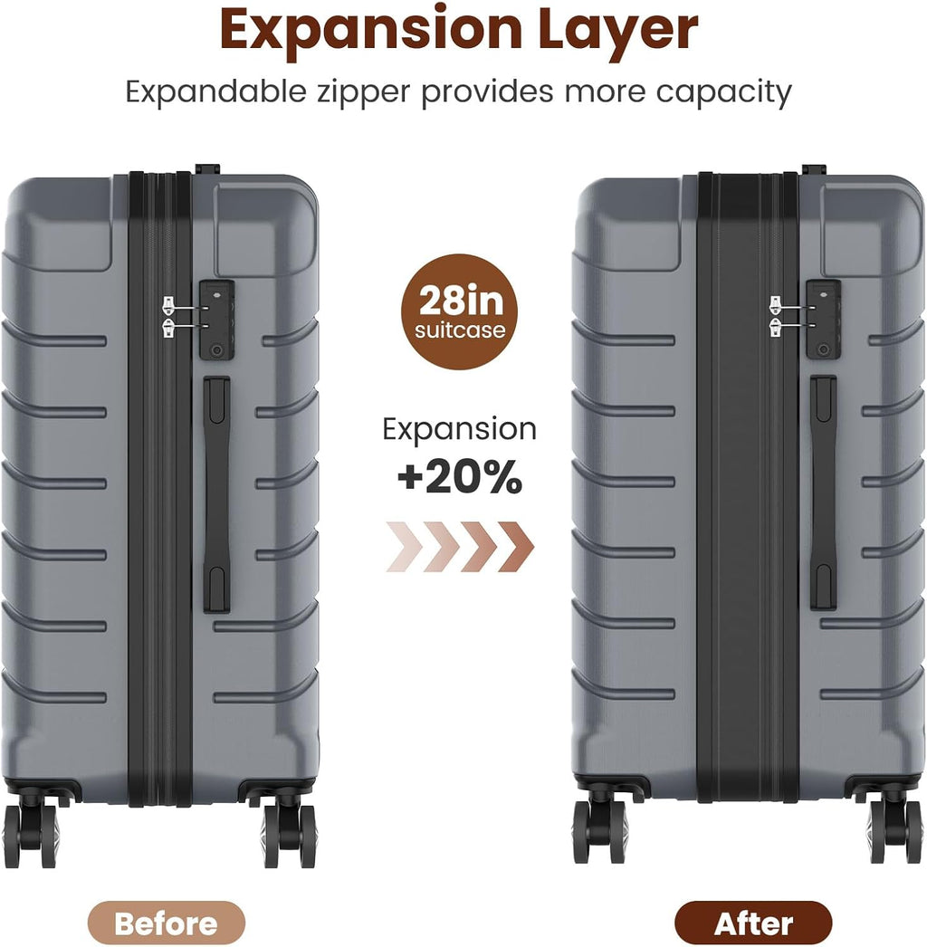 Luggage Sets 3 Piece, Hardside Carry On Suitcase with Spinner Wheels, Lightweight Durable Luggage for Travel | TSA