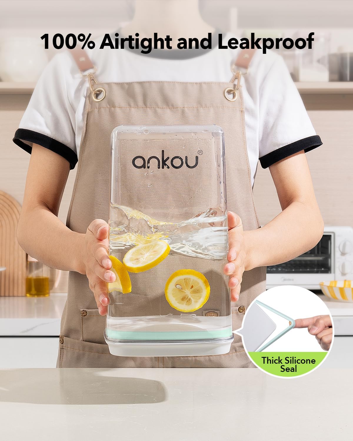 Airtight Food Storage Container with Pop Lid & 130ml Scoop, 4L/4.2qt *2 BPA-Free Cereal, Rice, Flour, Pasta & Snack