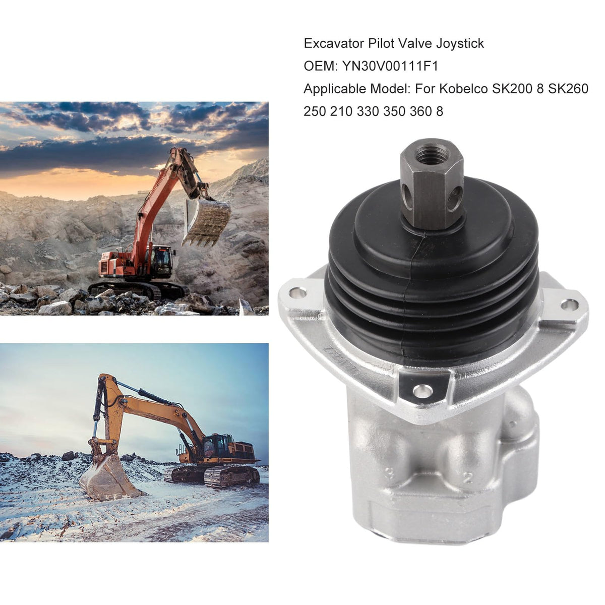 Excavator Joystick Control Valve, Durable Pilot Valve Pusher Replacement for Excavators Alloy Steel YN30V00111F1 Direct Install 1 Piece
