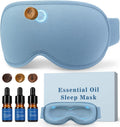Essential Oils Diffuser Sleep Mask Bamboo Cotton with Aromatherapy, Lavender 3D Eye Mask Blackout, Magnetic Wood