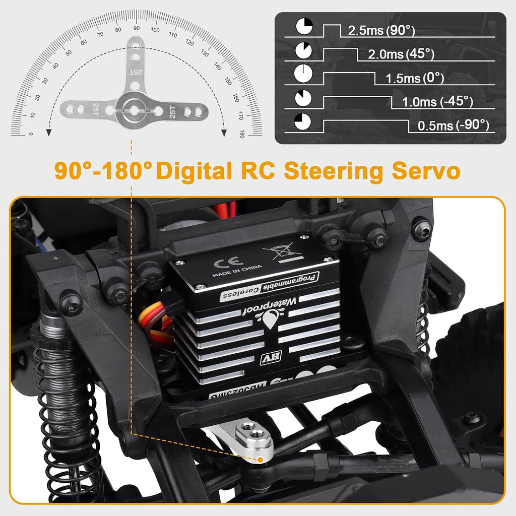Waterproof RC Servo High Torque Coreless Motor Metal Gear Digital Servo Aluminum Case Parts for 1/8 1/10 RC Crawler