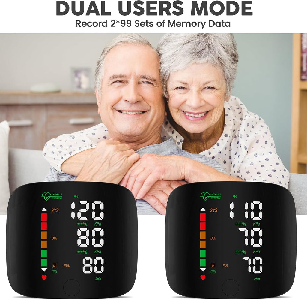 Wrist Blood Pressure Monitor Led Display Black