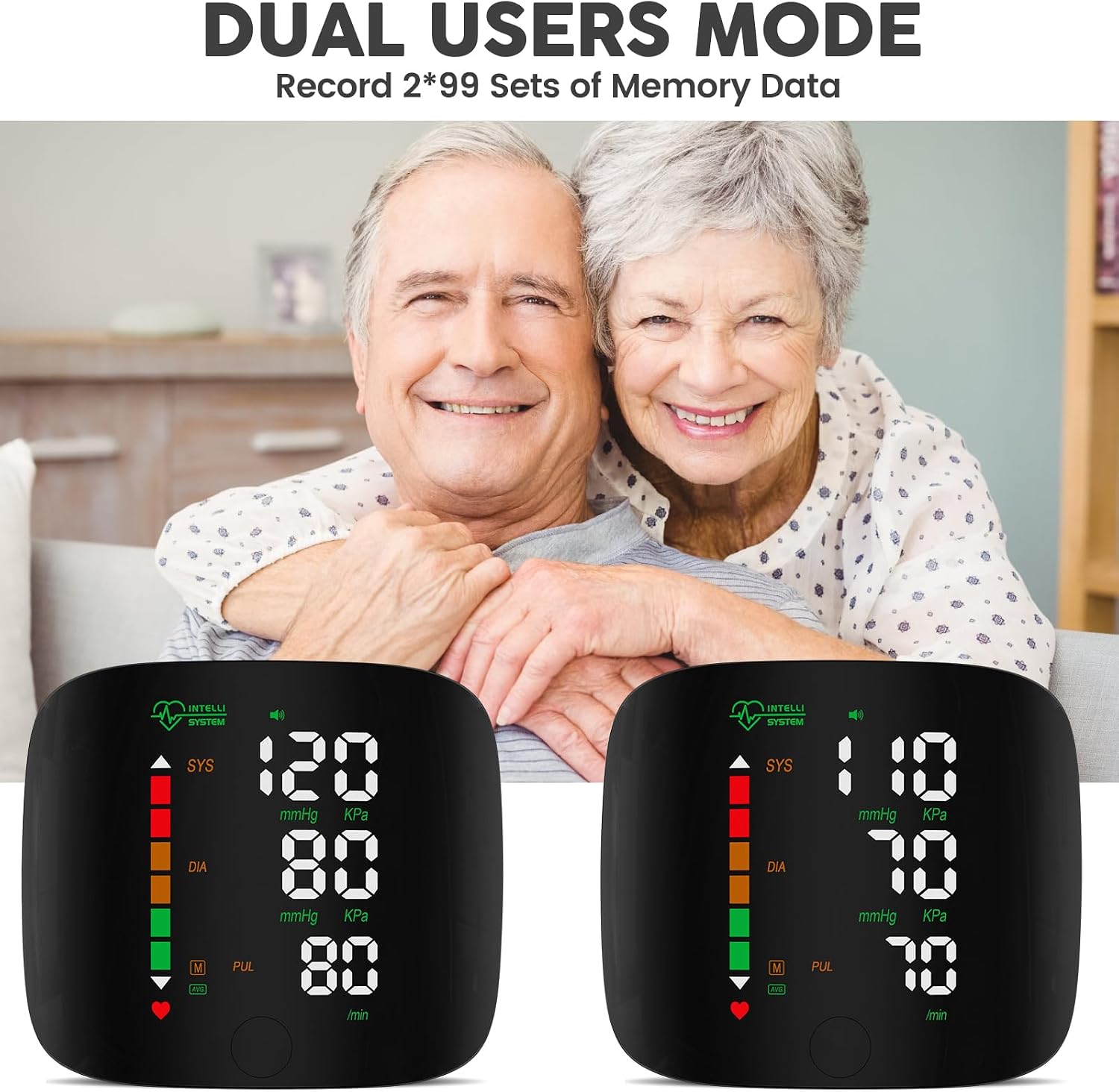 Wrist Blood Pressure Monitor Led Display Black