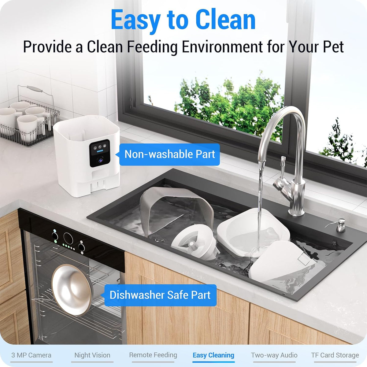 Automatic Cat Feeder with 2K Camera: 5G WiFi Automatic Dog Feeder with Night Vision,Cat Food Dispenser with 7L Large