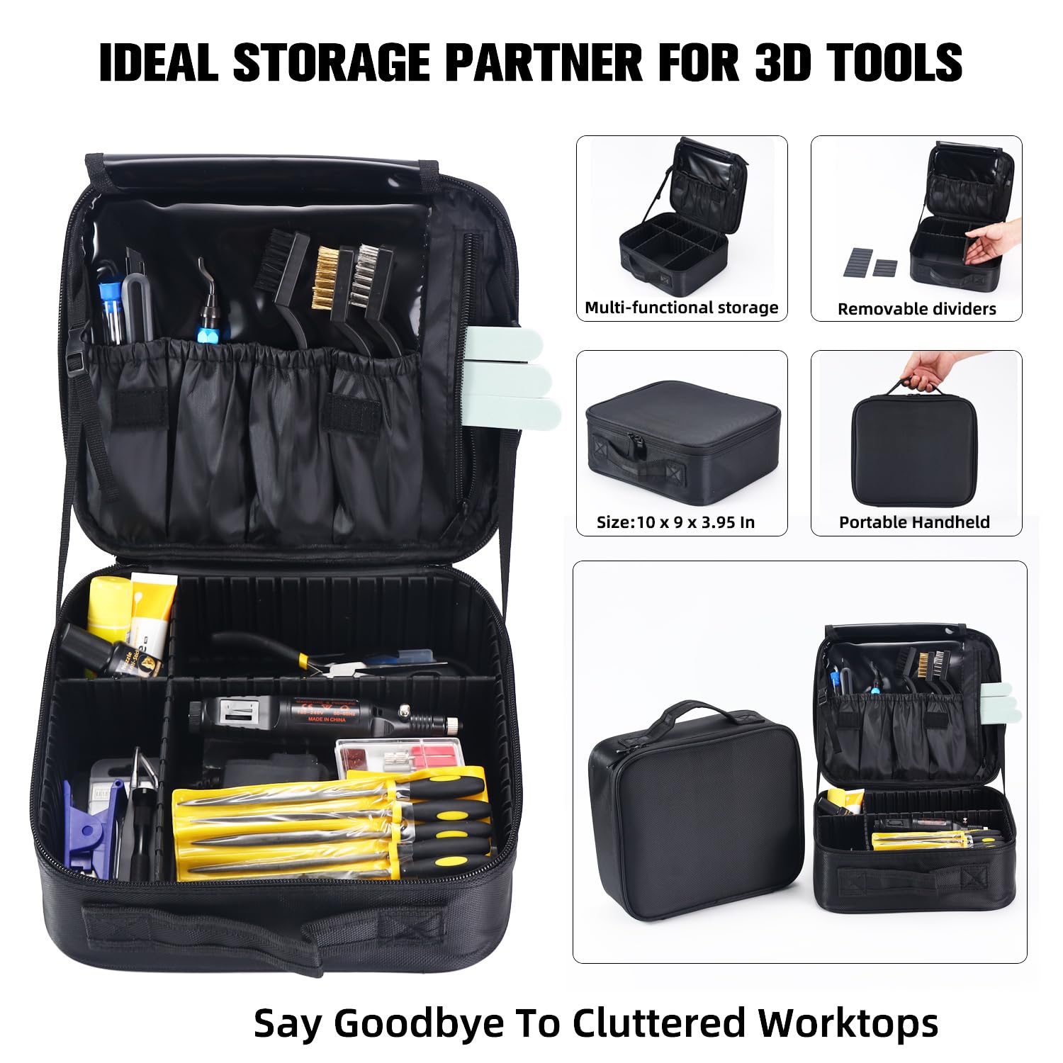 3D Printer Tools Kit with Tool Organizer Bag,3D Printing Essential Accessories, Nozzle Cleaning Kit, Deburring Tool &
