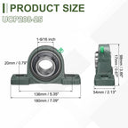 uxcell UCP208-25 Pillow Block Bearings, 1-9/16inch Bore Self Alignment