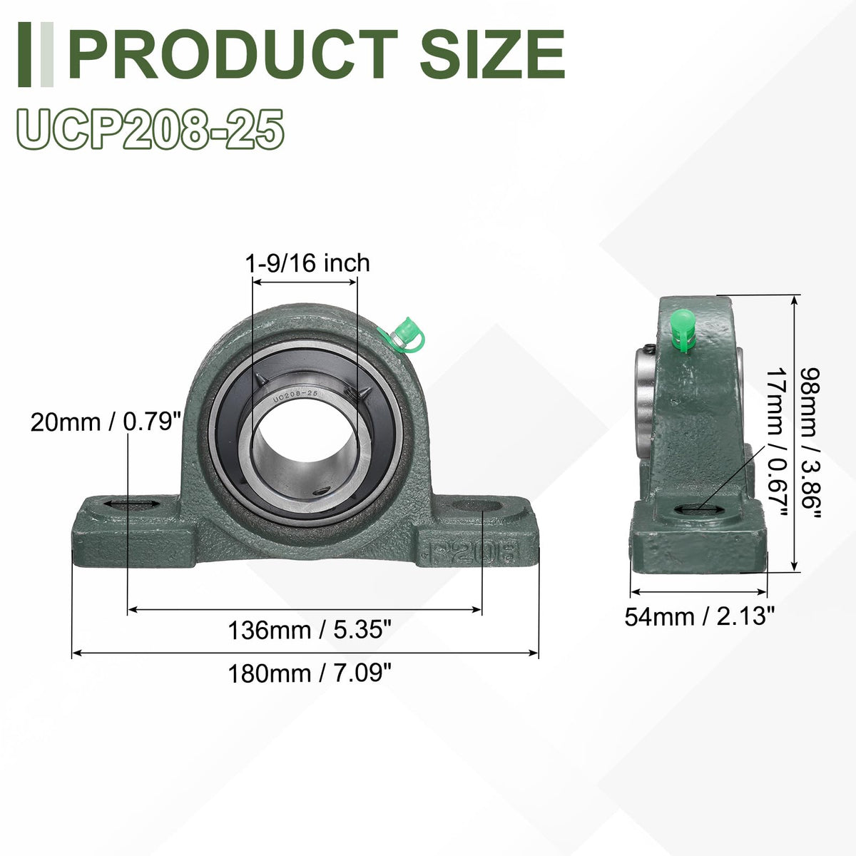 uxcell UCP208-25 Pillow Block Bearings, 1-9/16inch Bore Self Alignment