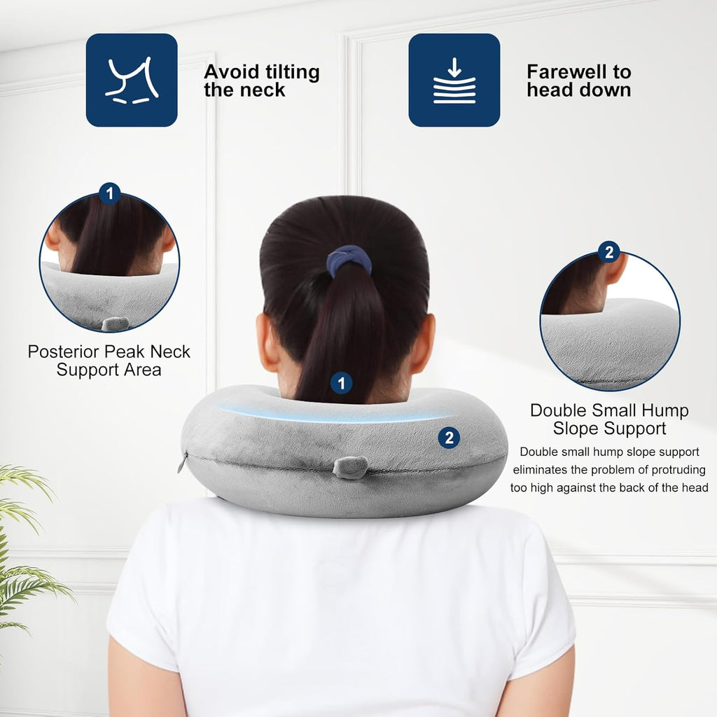 Travel Pillow 100% Pure Comfortable U Shape Memory Foam Pillows Neck and Head Support Portable Travel Neck Pillow