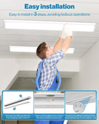 Sunco 6 Pack LED Shop Lights 4ft, Wraparound Fixtures, 40W=300W, Linkable