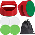 Air Hockey Pucks and Paddles - 2 Hockey Pushers & 4 Large Hockey Pucks with Nylon Storage Bag, Great Goal Handles