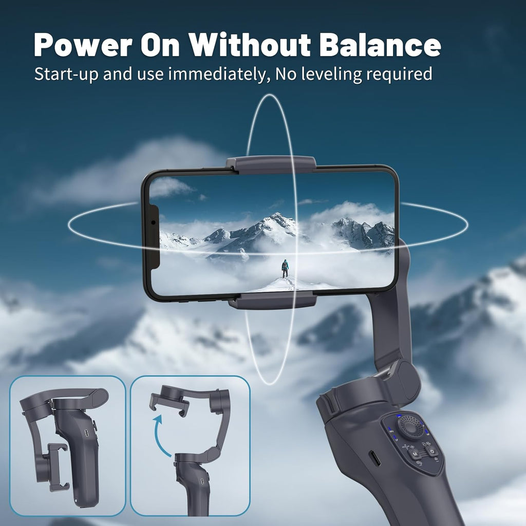 L7C Pro, Gimbal stabilizer for iPhone, Phone Stabilizer for Video Recording with Face/Object Tracking, 3-Axis Gimbal