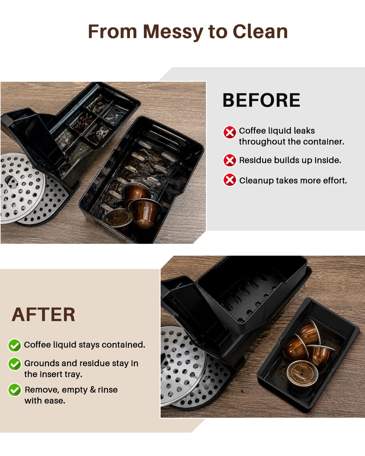 Capsule Container Insert Tray for Nespresso Vertuo Up Coffee Machine